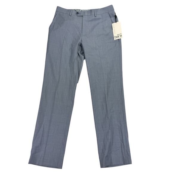 Bar III Mens Slim Fit Wool Blend Sharkskin Power Stretch Suit Pants Blue 31x30 - Picture 1 of 4